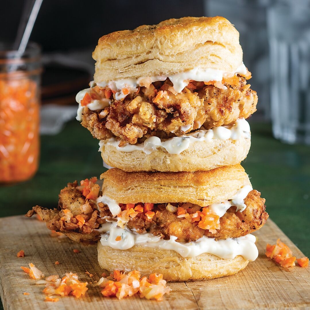 Fried Chicken Biscuit With Herb Mayo Taste Of The South