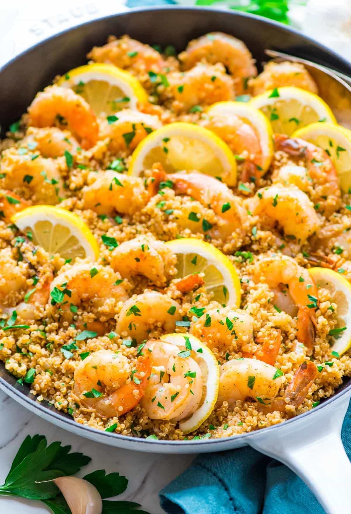 Garlic Shrimp With Quinoa One Pan Recipe WellPlated