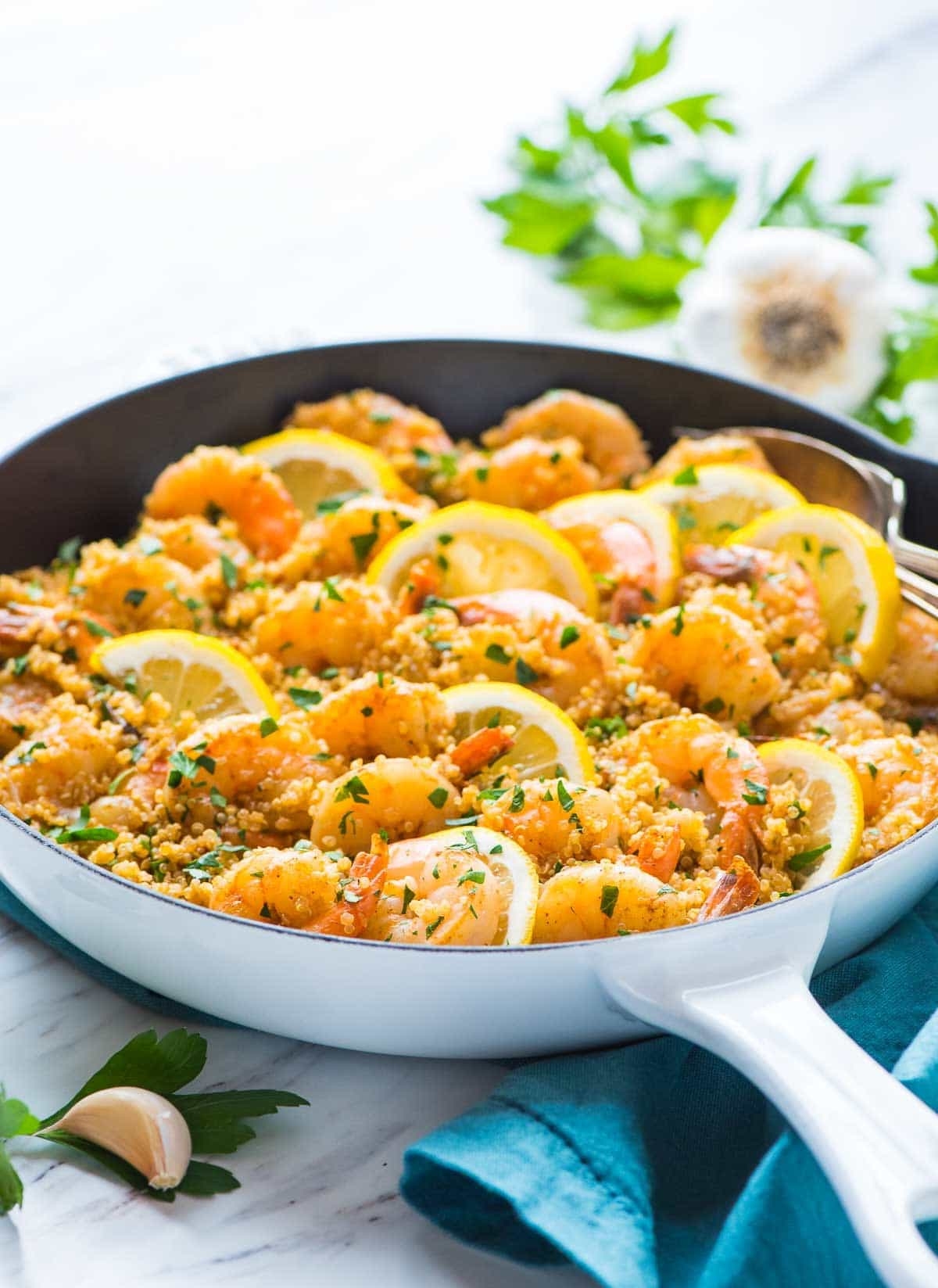 Garlic Shrimp With Quinoa One Pan Recipe WellPlated