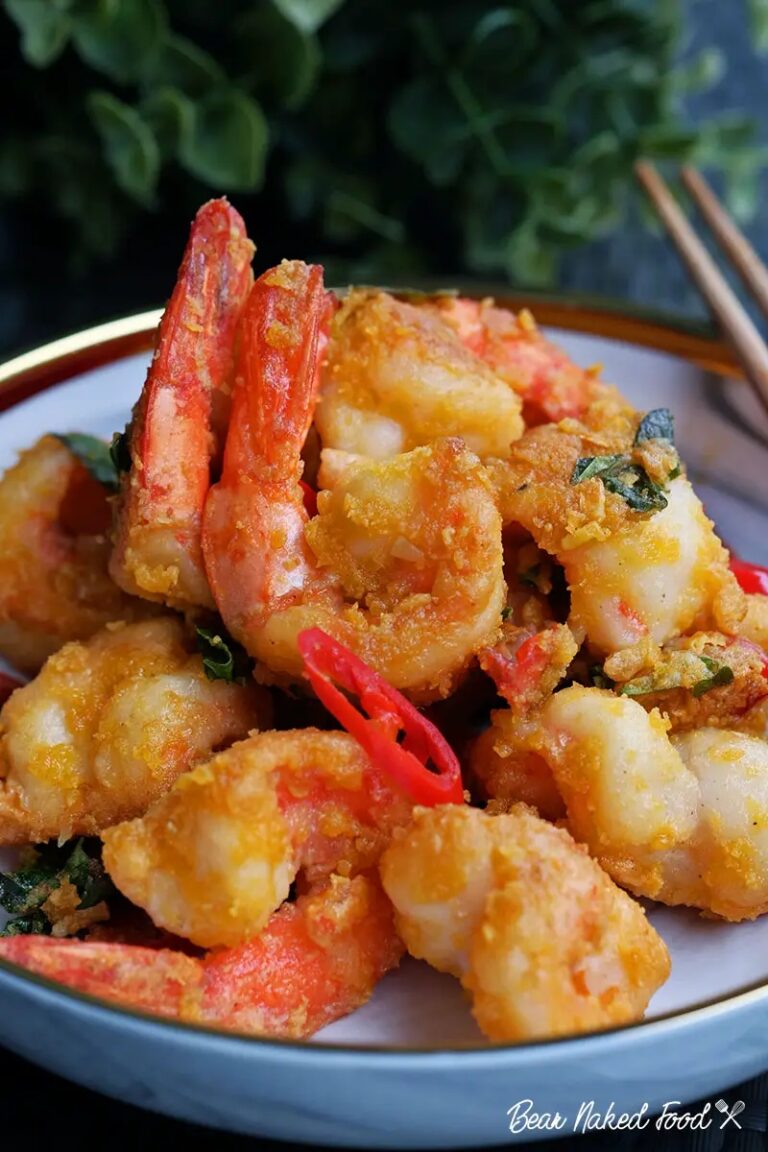 Golden Salted Egg Prawns Bear Naked Food
