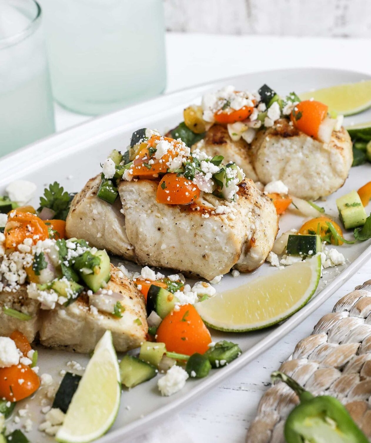 Grilled Striped Bass With Salsa White Fish Jenny Shea Rawn