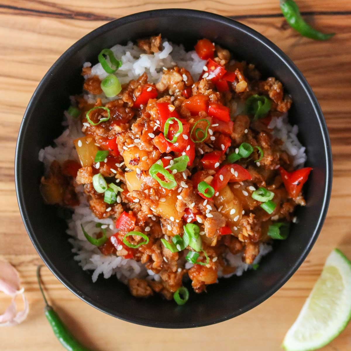 Ground Chicken Rice Bowl Recipe Girl Heart Food 