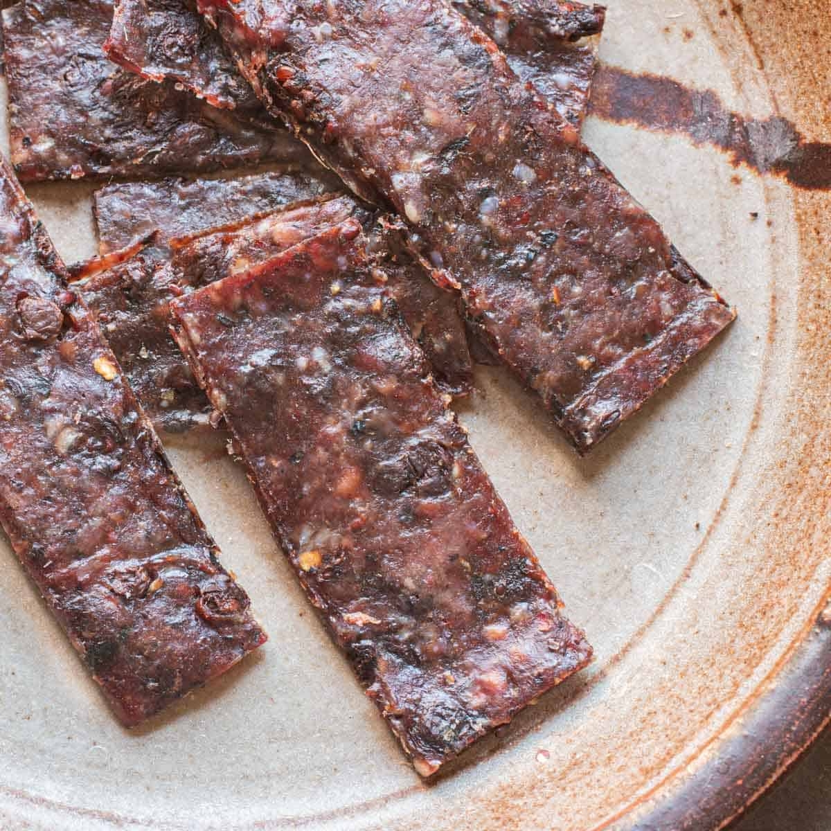 Ground Venison Or Deer Jerky With Serviceberries Forager Chef