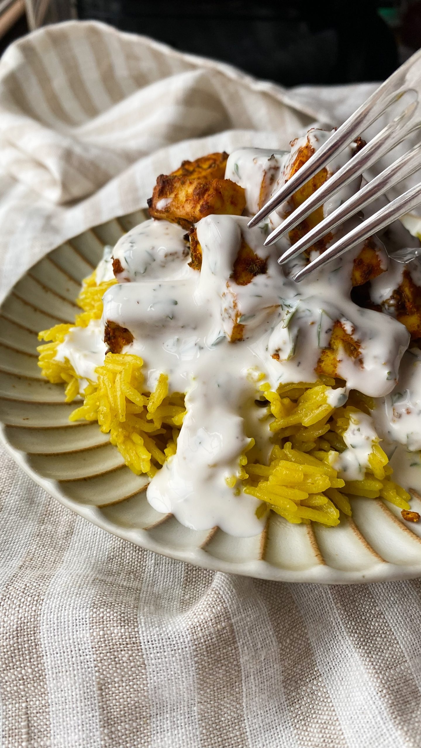 Halal Cart Vegan Chicken Over Rice EatsByRamya