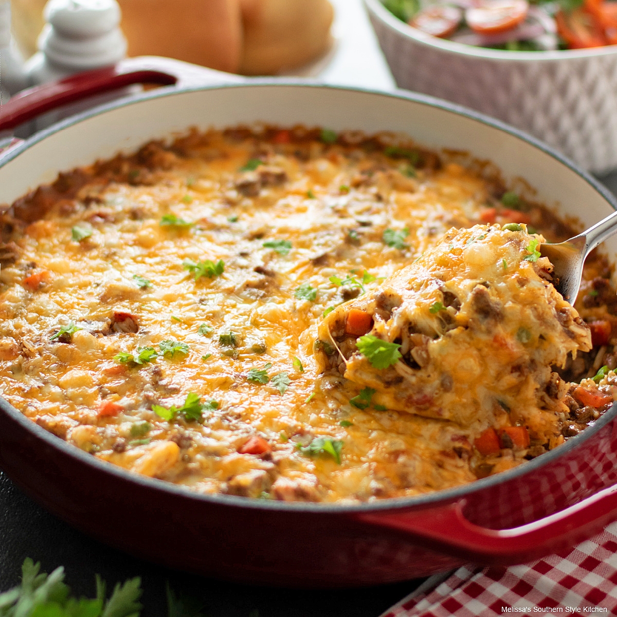 Hamburger Rice Casserole Melissassouthernstylekitchen