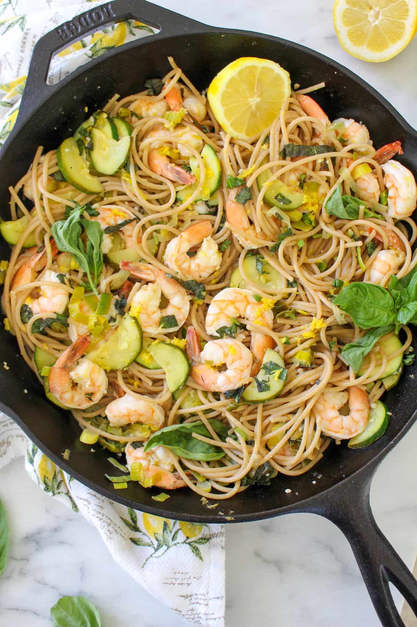 Healthy Lemon Basil Shrimp With Pasta Healthy Weeknight Dinners