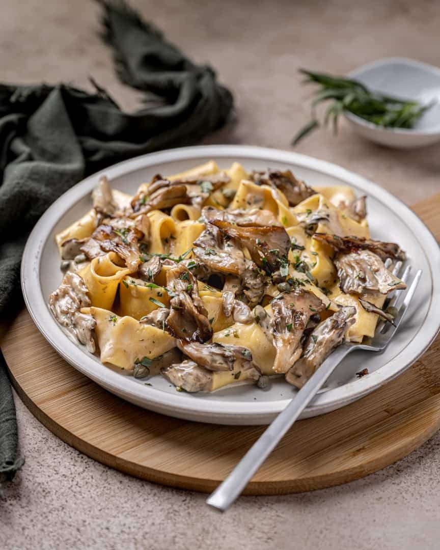 Hen Of The Woods Pasta With Creamy Tarragon Sauce Cooking With Wine Blog Hen Of The Woods Pasta With Creamy Tarragon Sauce Cooking With Wine Blog