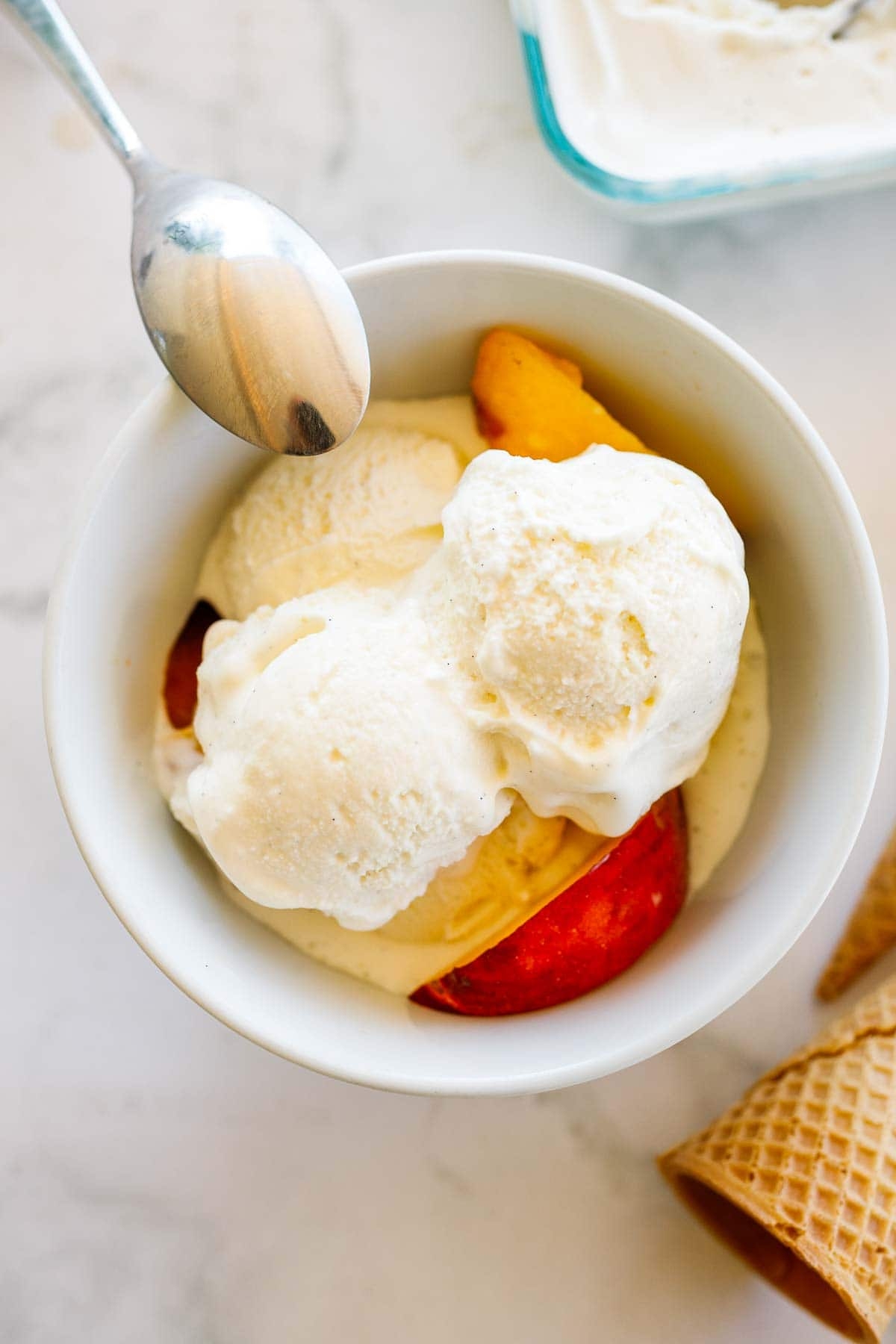 Homemade Vanilla Ice Cream Feasting At Home