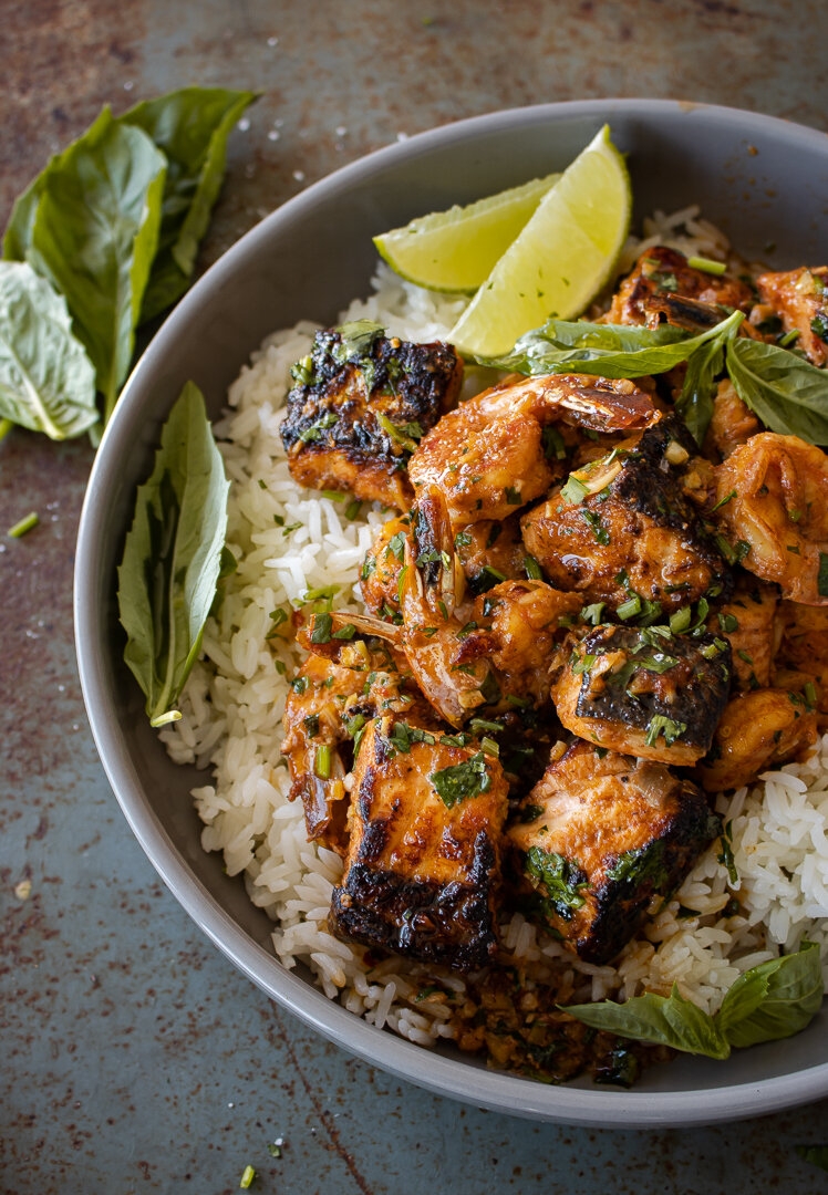 Honey Garlic Salmon And Shrimp Bowl Inspired With A Twist Honey Garlic Salmon And Shrimp Bowl Inspired With A Twist