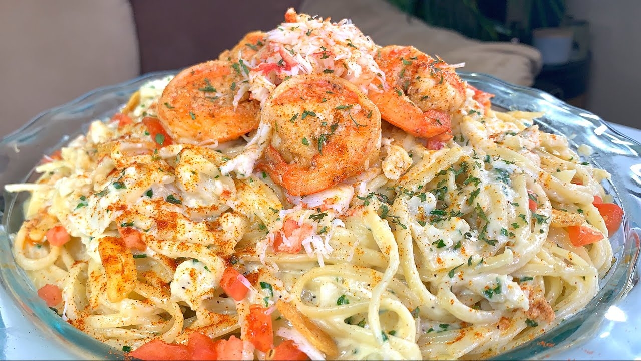 HOW TO MAKE CRAB AND SHRIMP PASTA YouTube HOW TO MAKE CRAB AND SHRIMP PASTA YouTube
