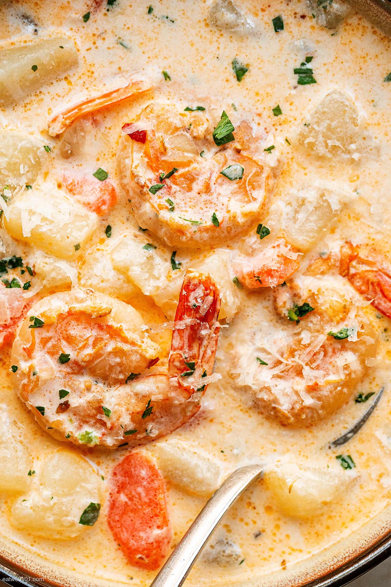 Instant Pot Creamy Shrimp Soup Recipe Potato Shrimp Chowder Recipe Eatwell101