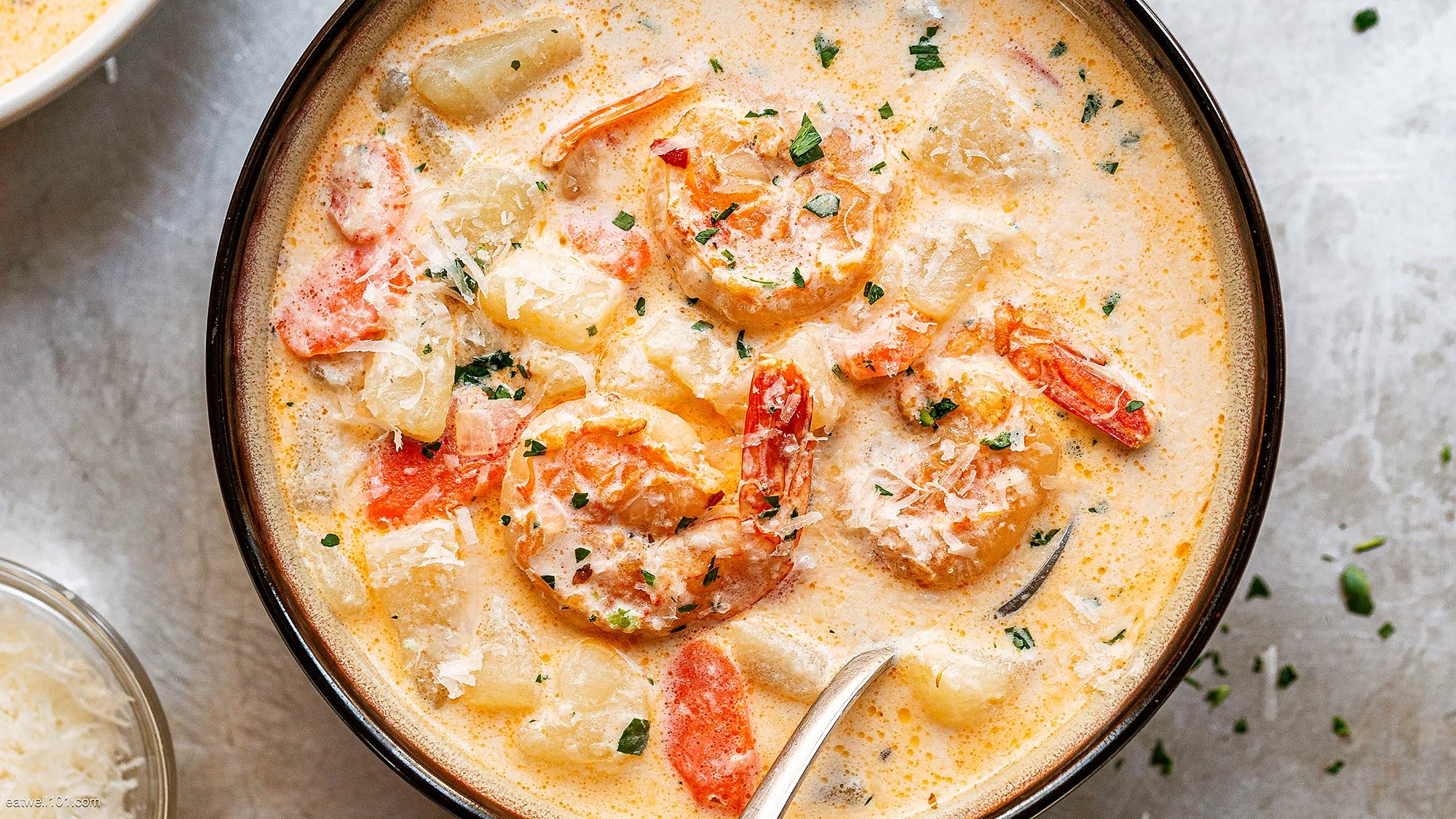 Instant Pot Creamy Shrimp Soup Recipe Potato Shrimp Chowder Recipe Eatwell101