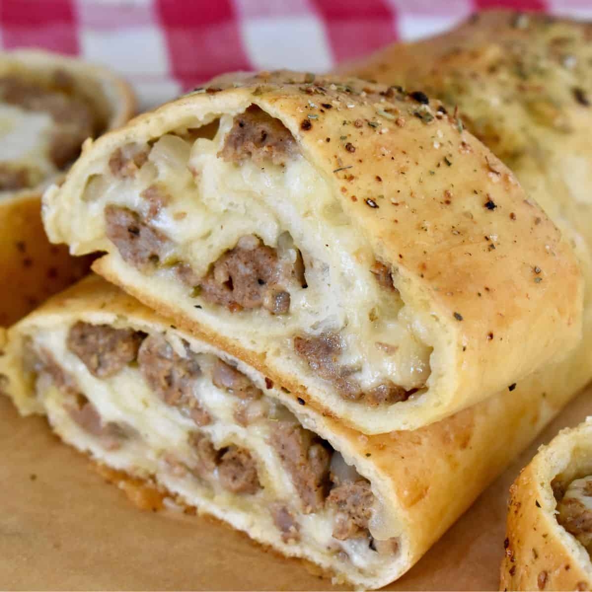Italian Sausage Bread Stuffed With Sausage Cheese This Delicious House