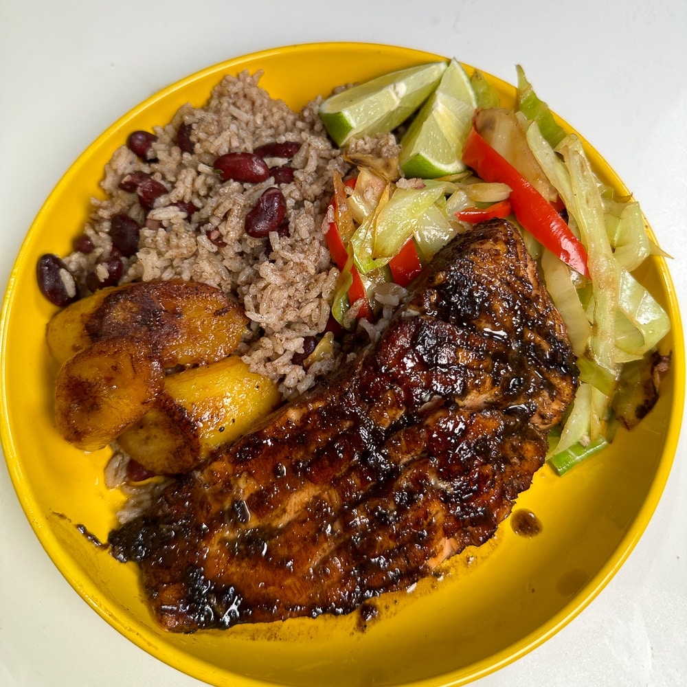Jerk Salmon Rice Peas Toni s Recipes