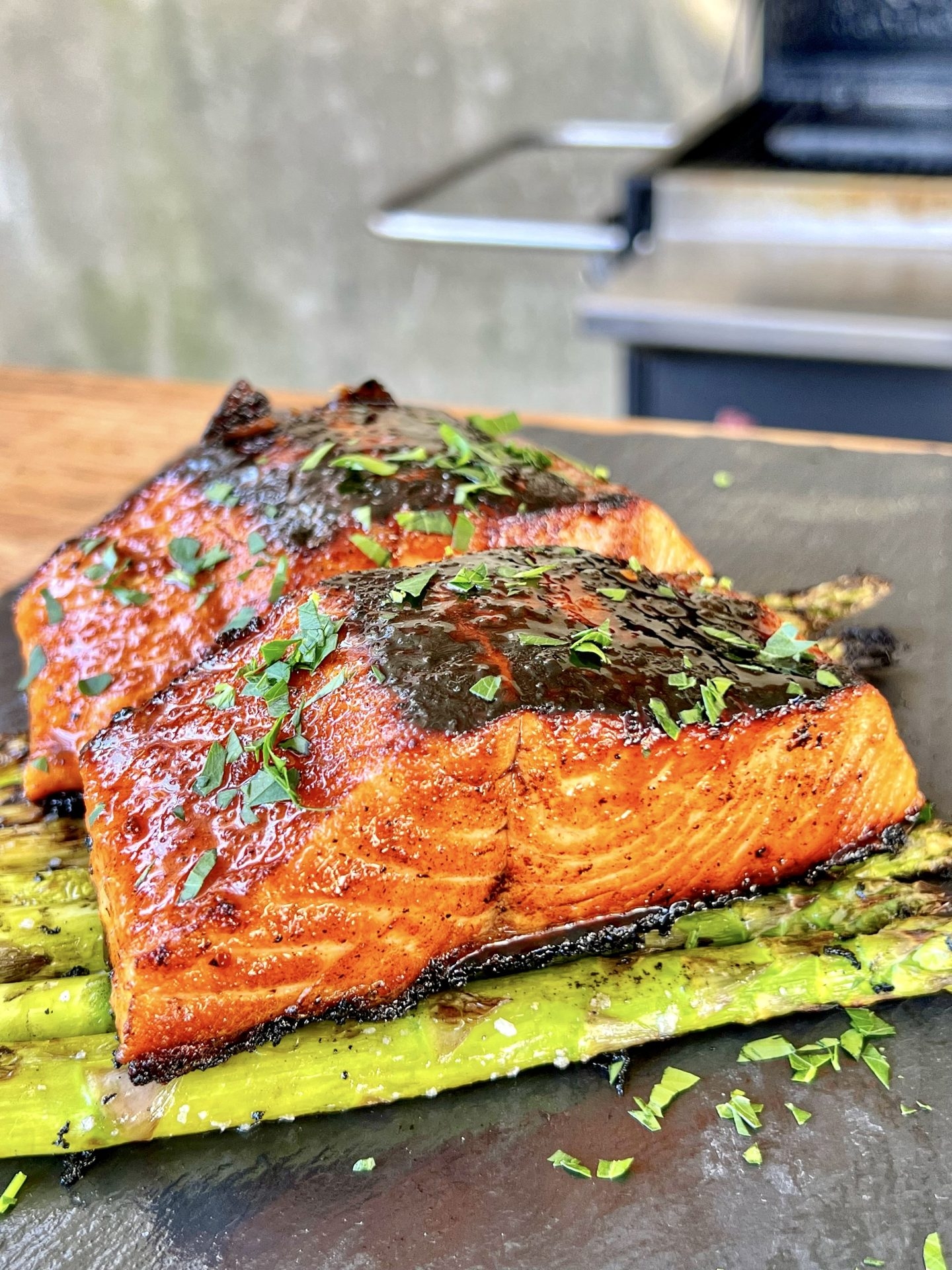 Jerk Salmon With Bourbon Honey Glaze Grill Nation Recipes