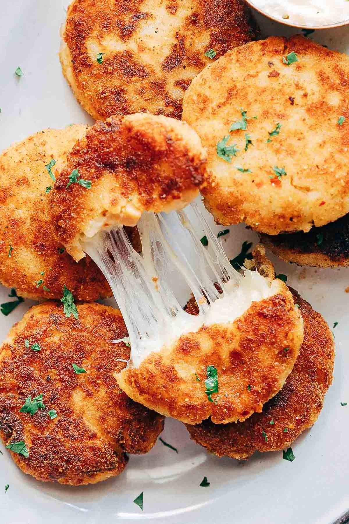 Leftover Mashed Potato Ham Cakes Like Cheesy Pancakes 