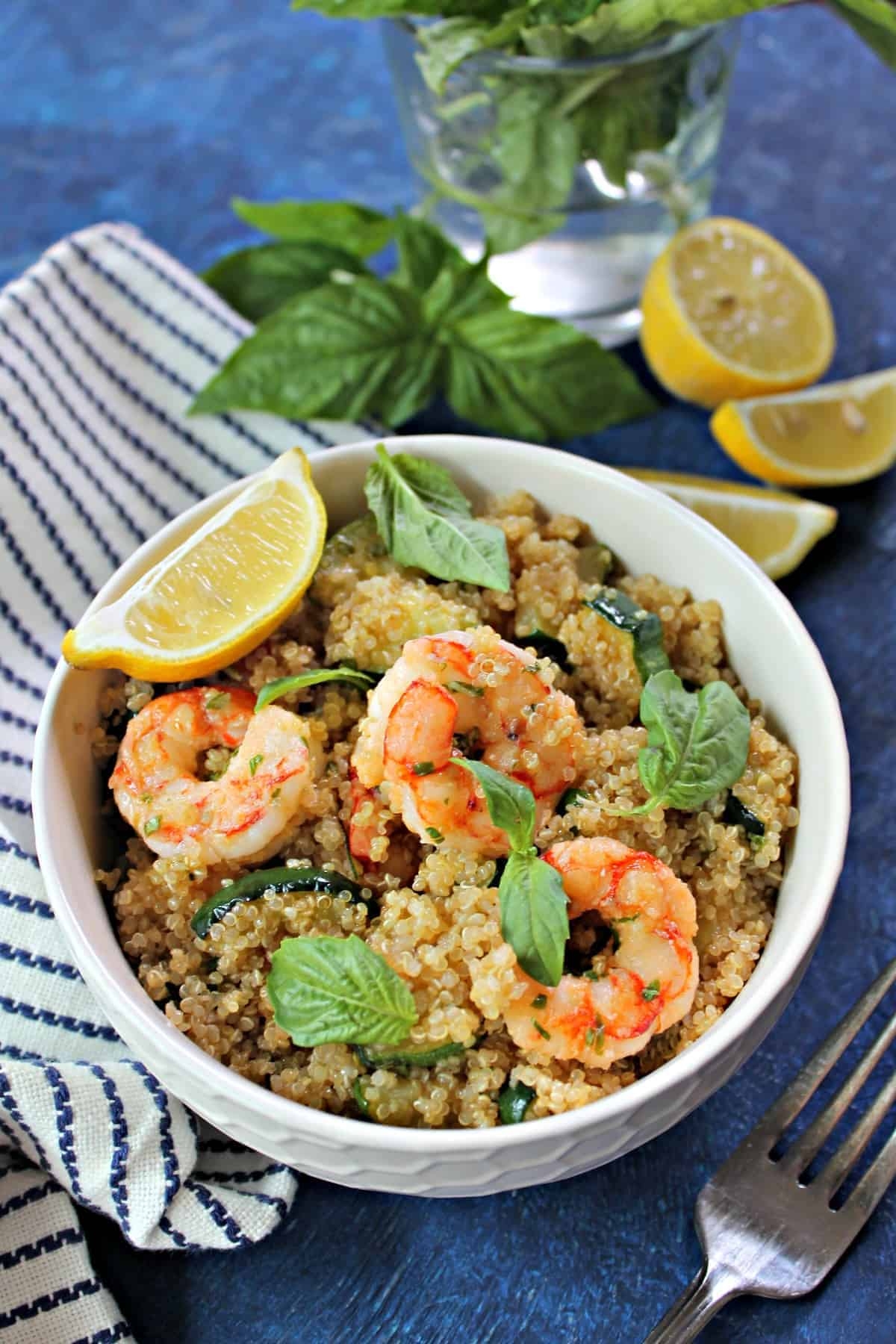 Lemon Basil Shrimp Quinoa Salad The Kitchen Prep Blog