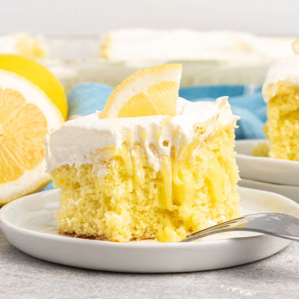 Lemon Pudding Poke Cake Tastes Of Homemade