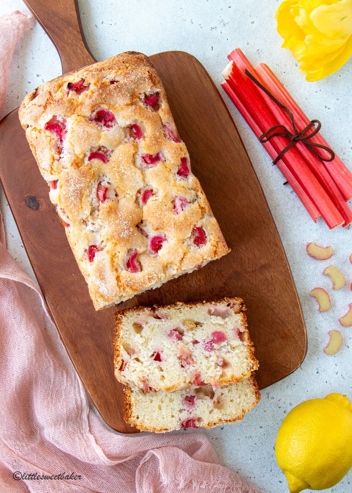 Lemon Rhubarb Bread Little Sweet Baker