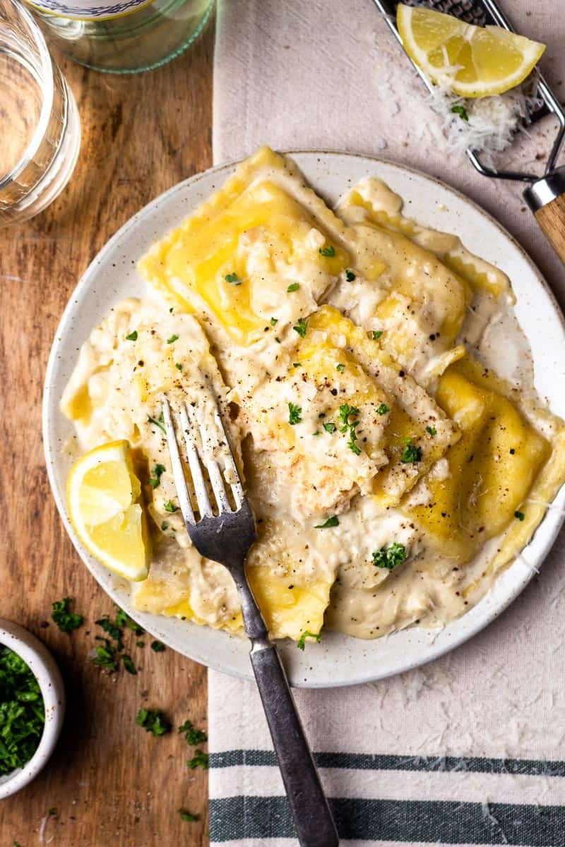 Lobster Ravioli With Lemon Cream Sauce Modern Farmhouse Eats