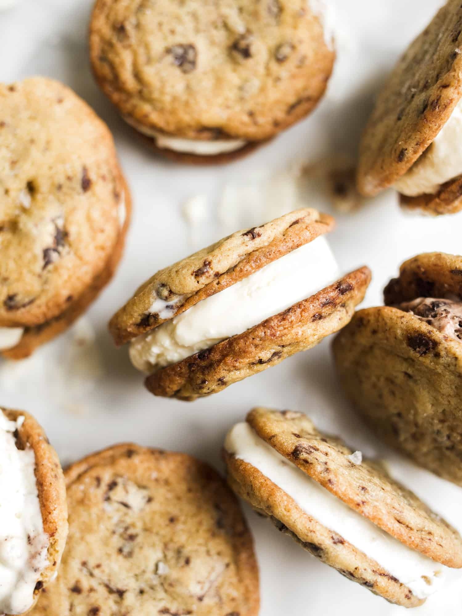 Mini Chocolate Chip Cookie Ice Cream Sandwiches Wood Spoon