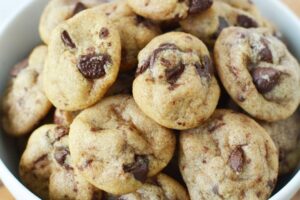 Mini Chocolate Chip Cookies Bite Sized TikTok Hack Salty Side Dish