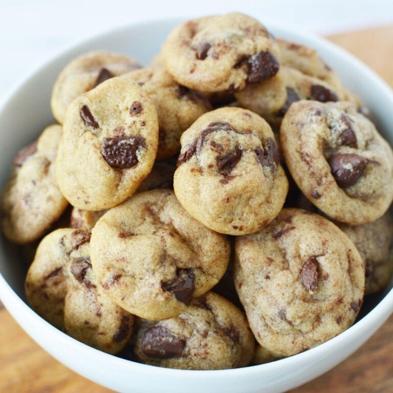 Mini Chocolate Chip Cookies Bite Sized TikTok Hack Salty Side Dish