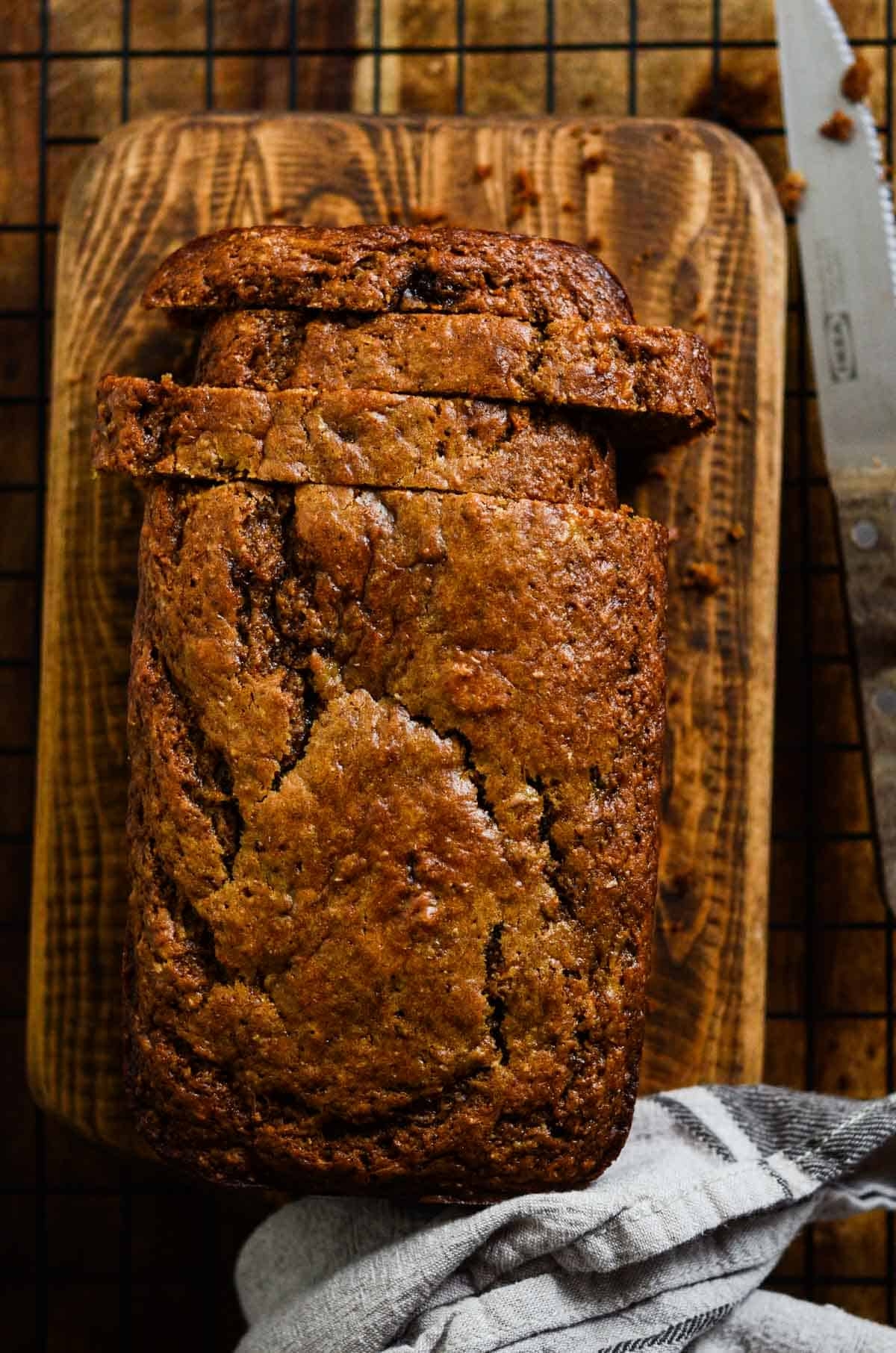 Moist Banana Bread Easy Recipe Made With Oil Beside The Mountain