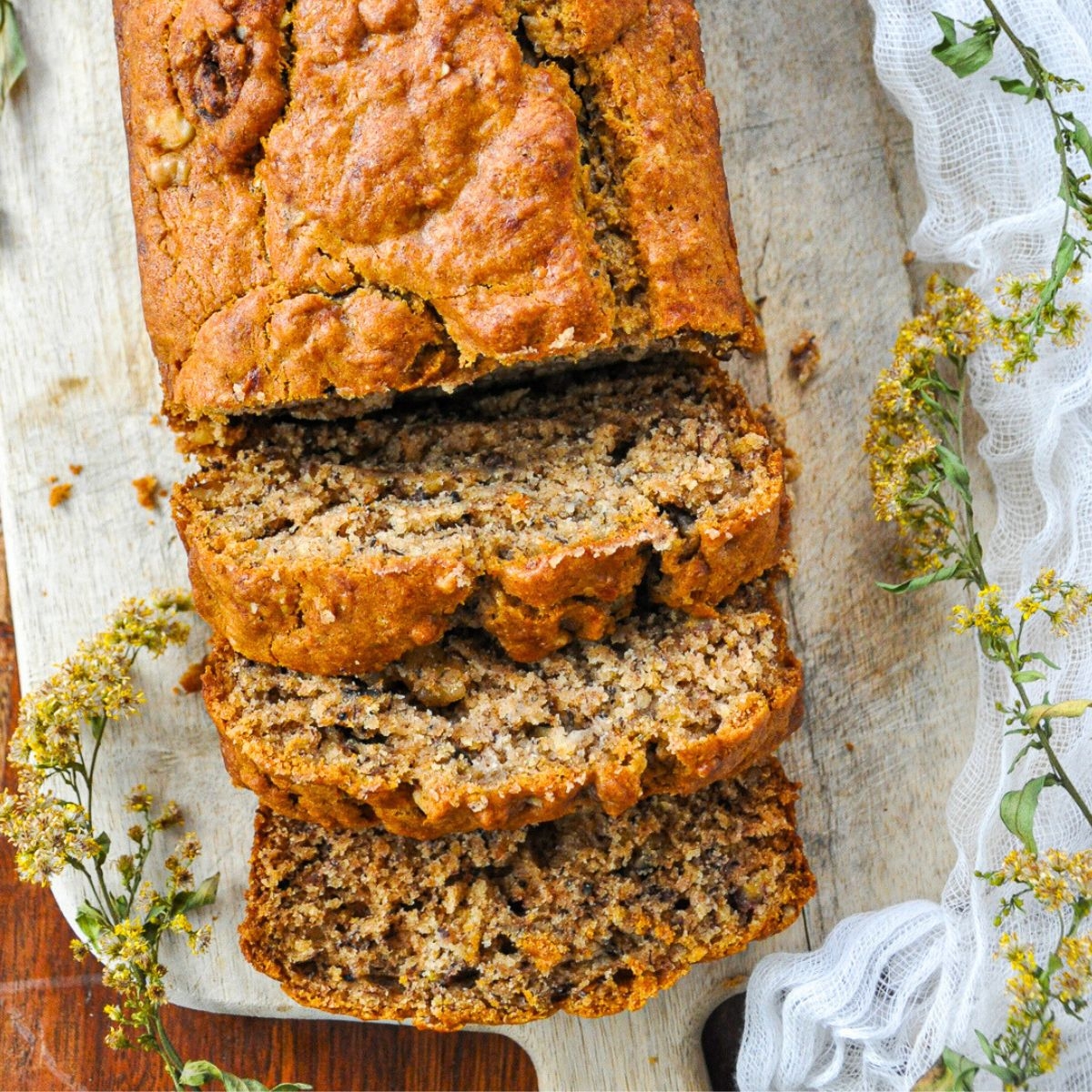 Moist Vegan Banana Bread With Walnuts Easy Honey Whats Cooking