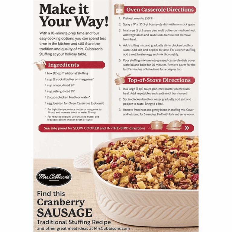 Mrs Cubbison s Stuffing Traditional Seasoned 12 Oz Delivery Or Pickup Near Me Instacart