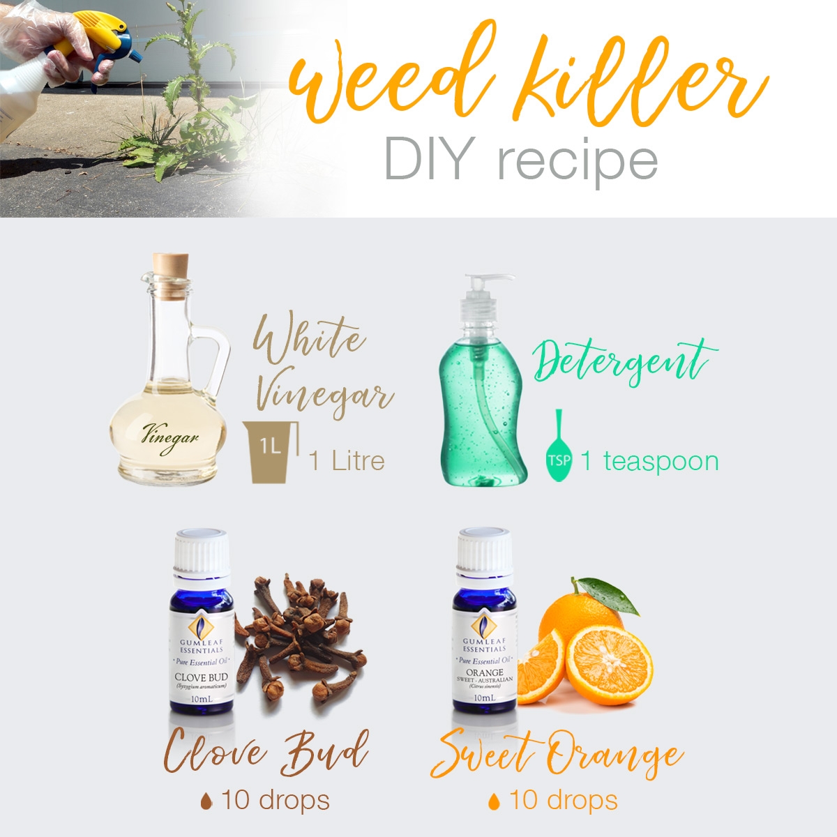 Natural Essential Oil Weed Killer Recipe