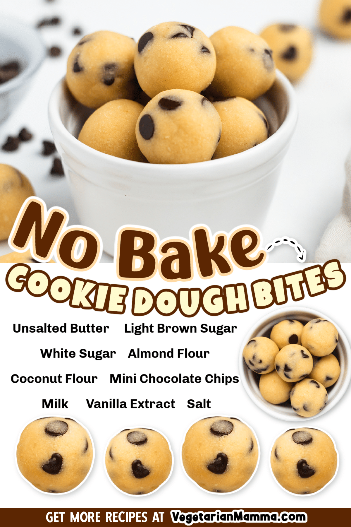 No Bake Cookie Dough Bites Vegetarian Mamma