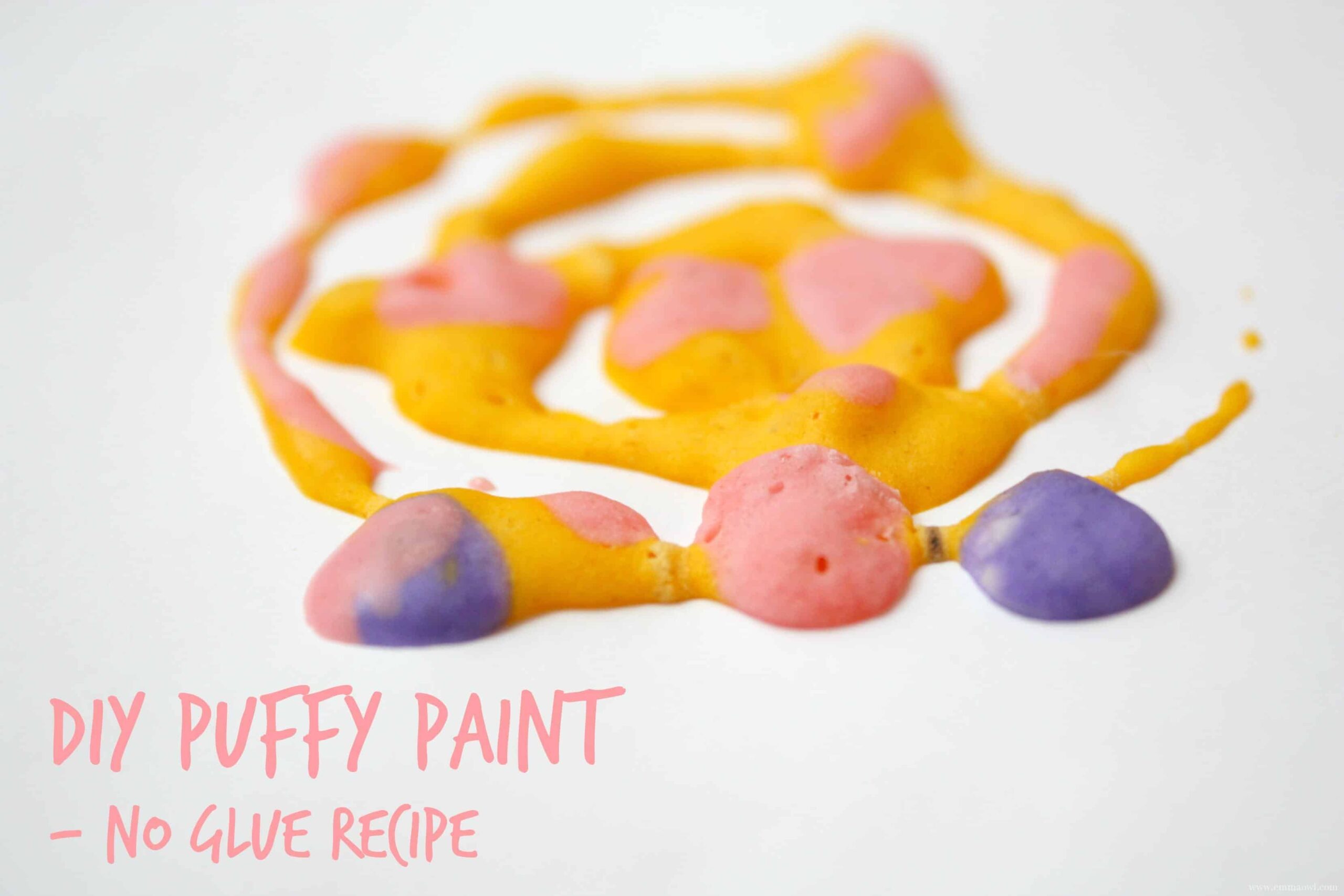No Glue DIY PUFFY PAINT For Children Emma Owl