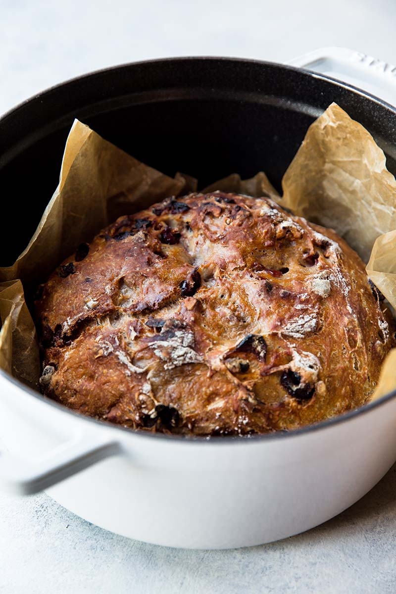 No Knead Crusty Cranberry Nut Bread Red Star Yeast