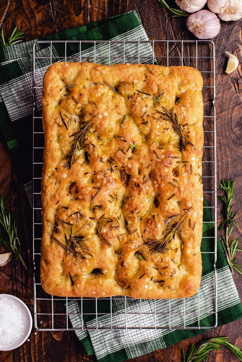 No Knead Garlic And Rosemary Focaccia Host The Toast