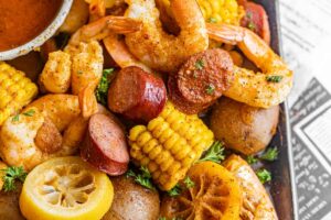 Old Bay Shrimp Boil Britney Breaks Bread