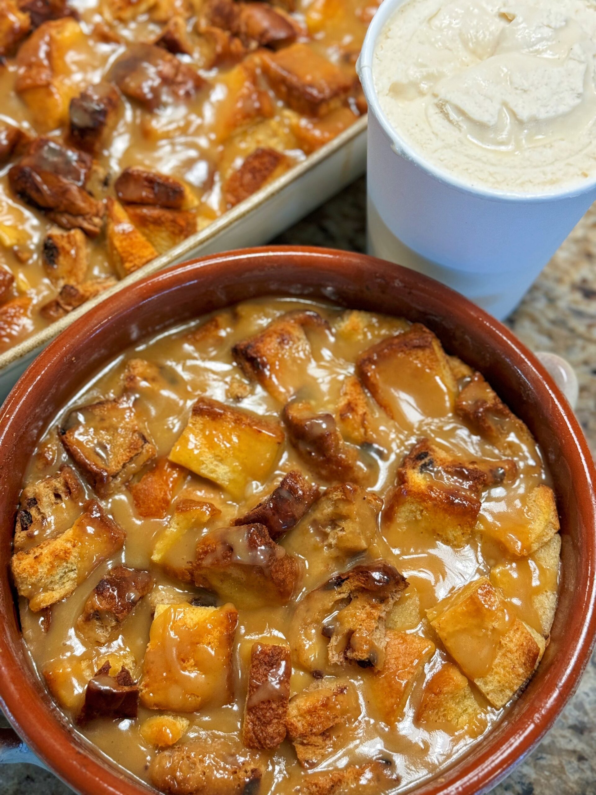 OLD FASHIONED BREAD PUDDING W SALTED BROWN BUTTER CARAMEL SAUCE HER COPPER KITCHEN