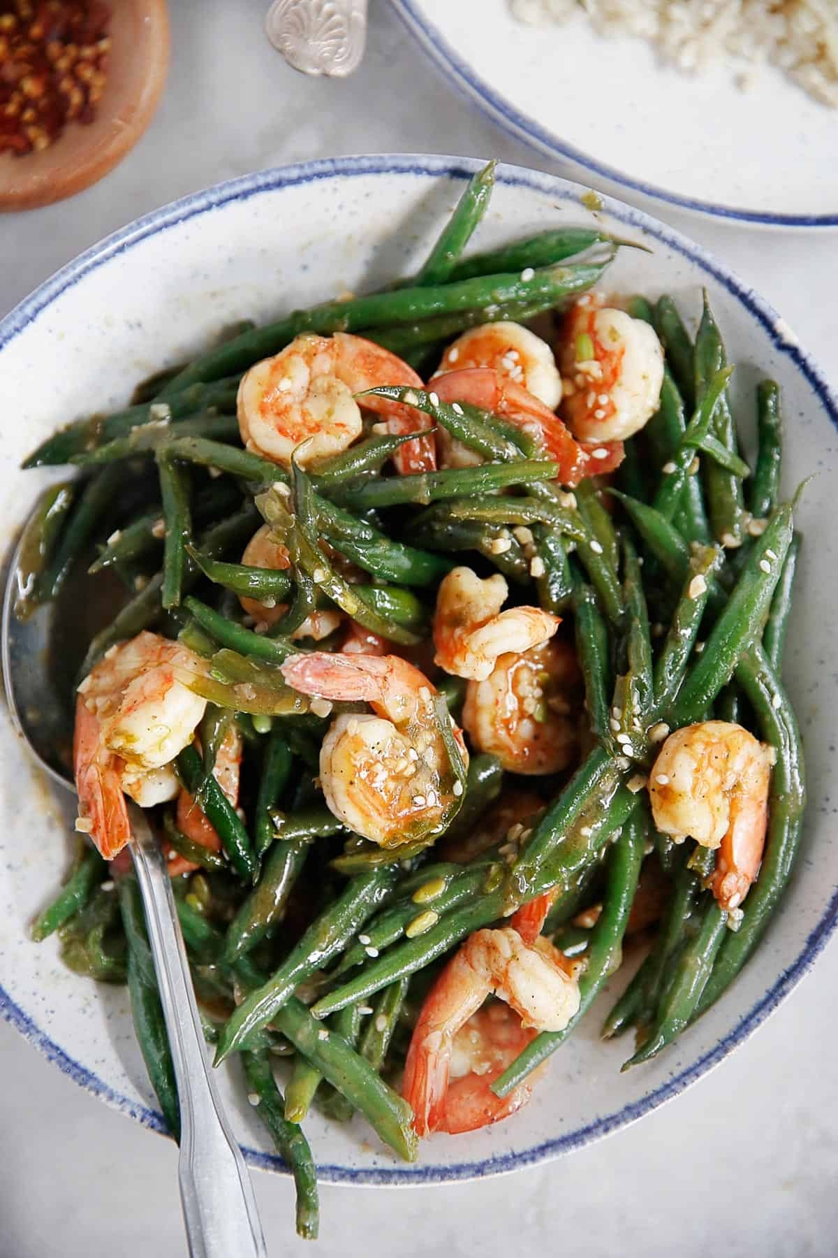 One Pan Shrimp And Green Beans In Chinese Garlic Sauce One Pan Shrimp And Green Beans In Chinese Garlic Sauce