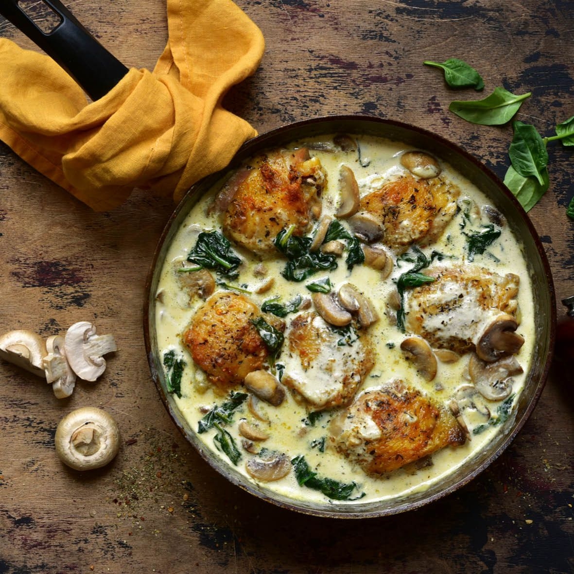 chicken spinach mushroom recipe