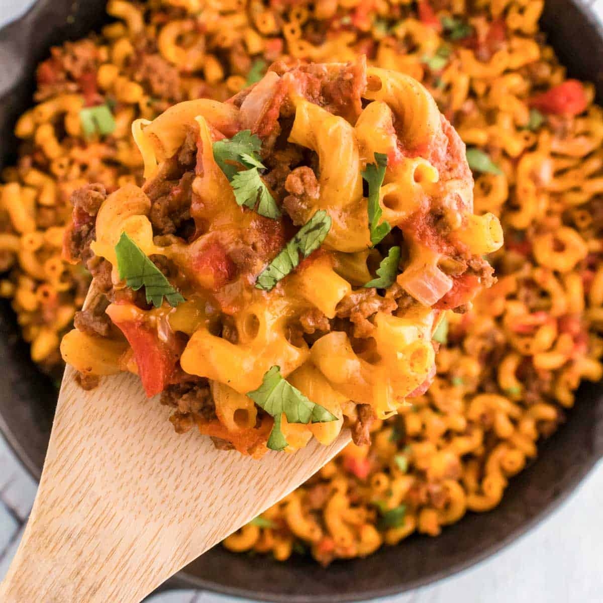 One Pot Taco Macaroni Shaken Together