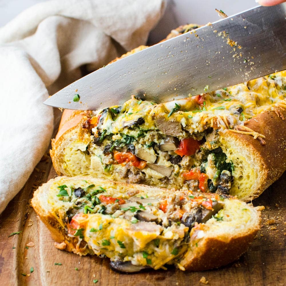 Overnight Sausage Egg Cheese Stuffed Bread Strata Garlic Zest Overnight Sausage Egg Cheese Stuffed Bread Strata Garlic Zest