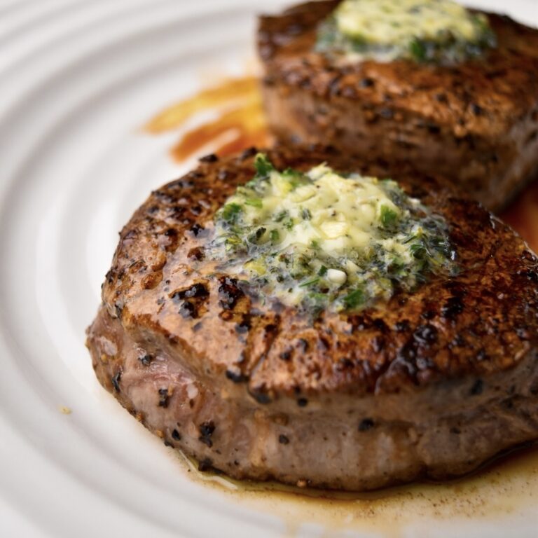 Pan Seared Beef Tenderloin Steak With Lemon Thyme Butter