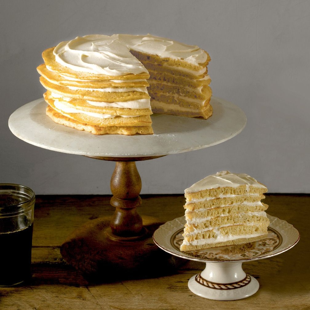 Pancake Cake With Maple Cream Frosting Recipe Epicurious