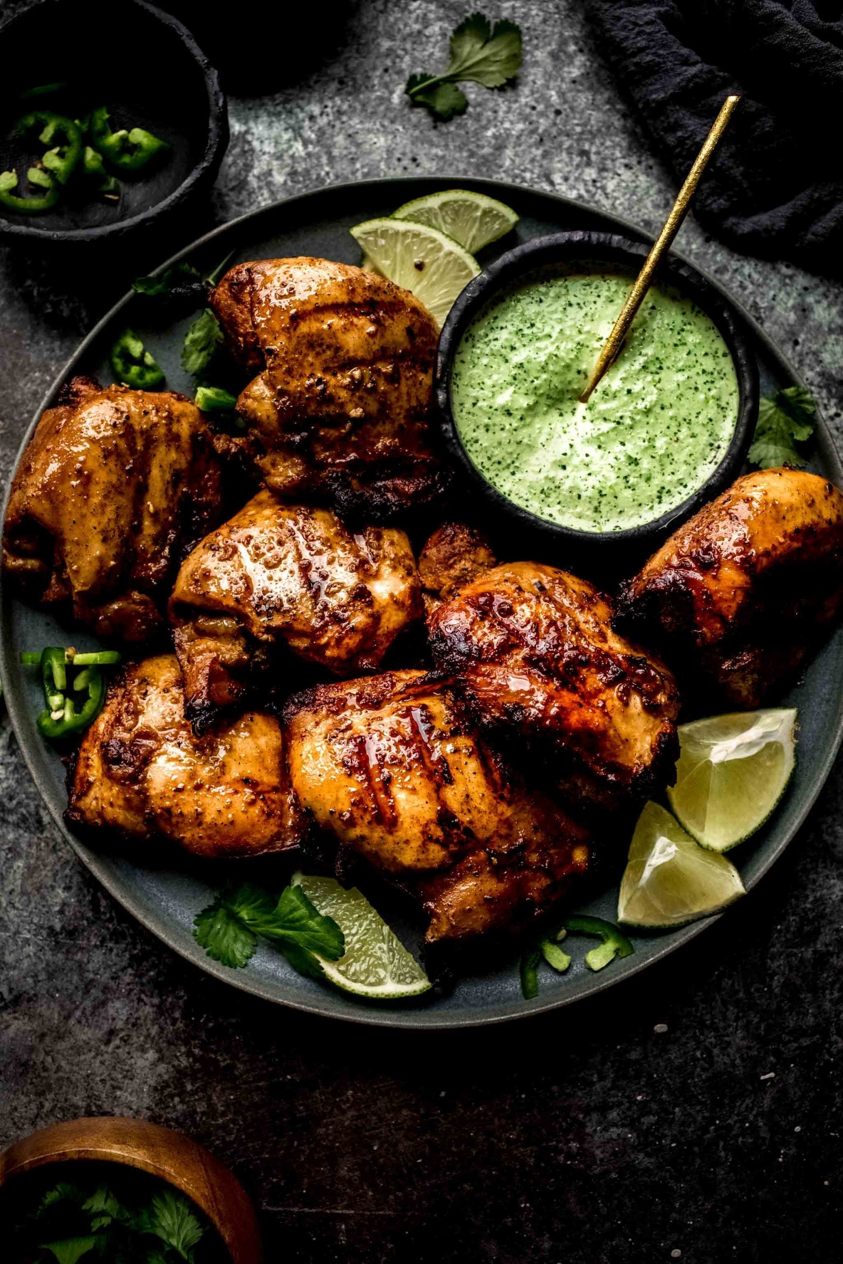 Peruvian Chicken With Green Sauce Aji Verde 
