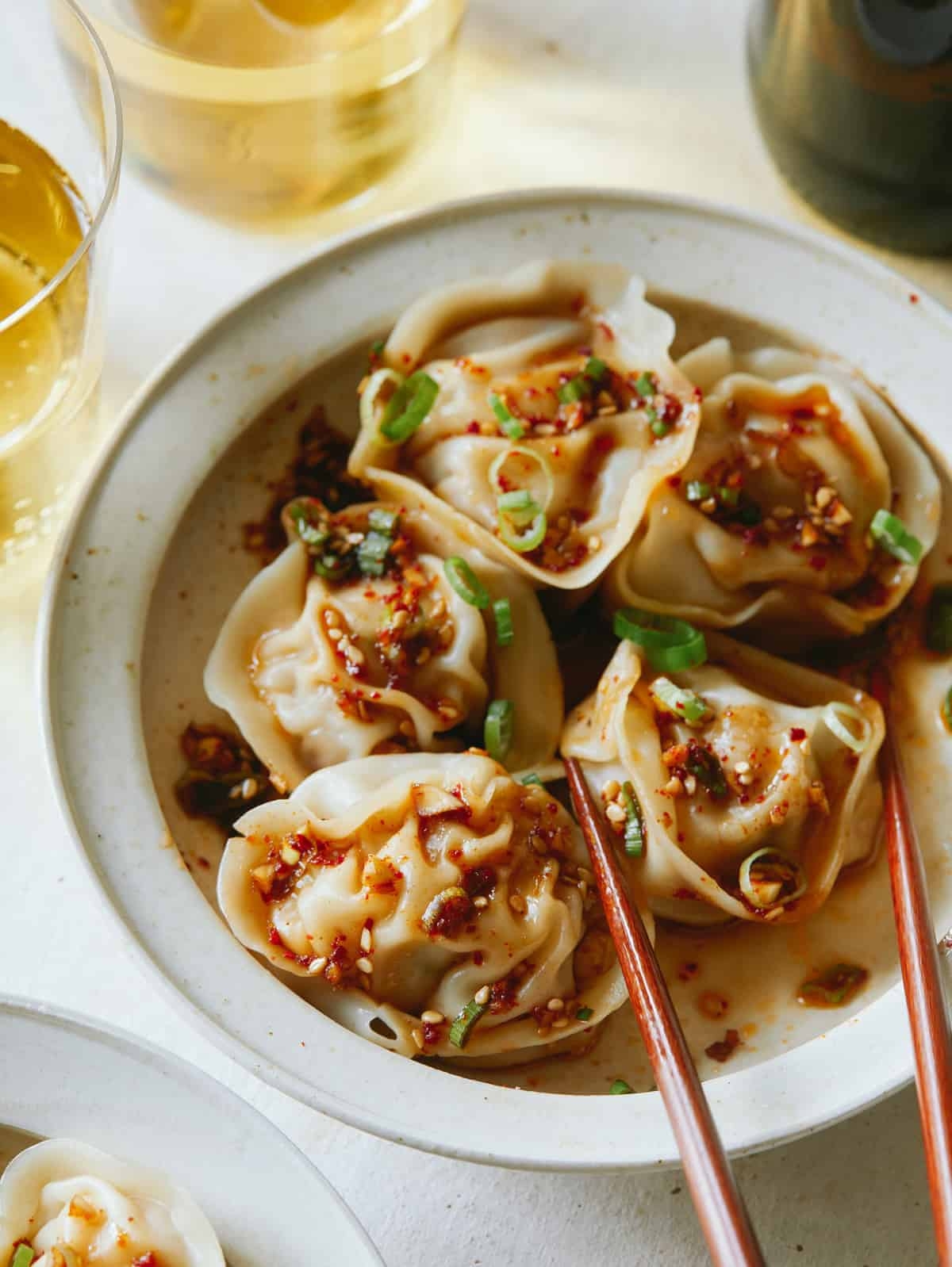 Pork And Shrimp Dumplings Spoon Fork Bacon