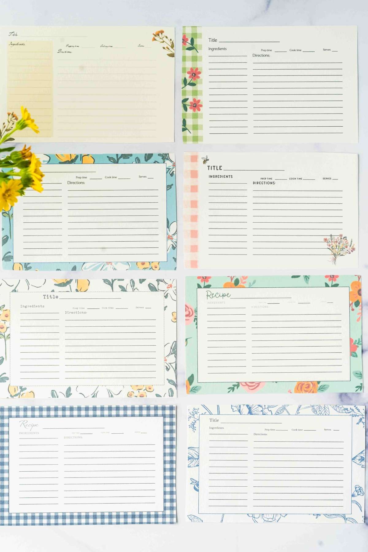 printable recipe cards