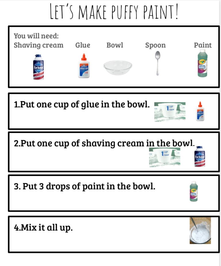 Puffy Paint Recipe And Activity Ideas The Autism Helper