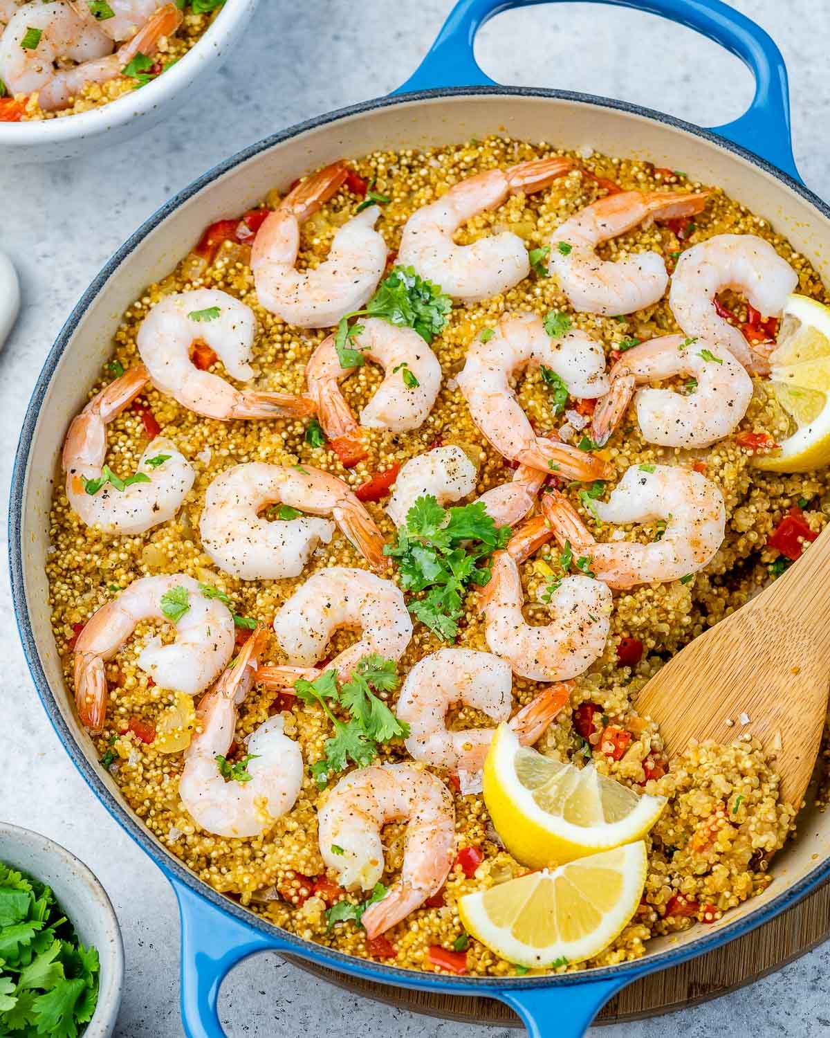 Quick One Pan Garlic Shrimp With Quinoa Clean Food Crush