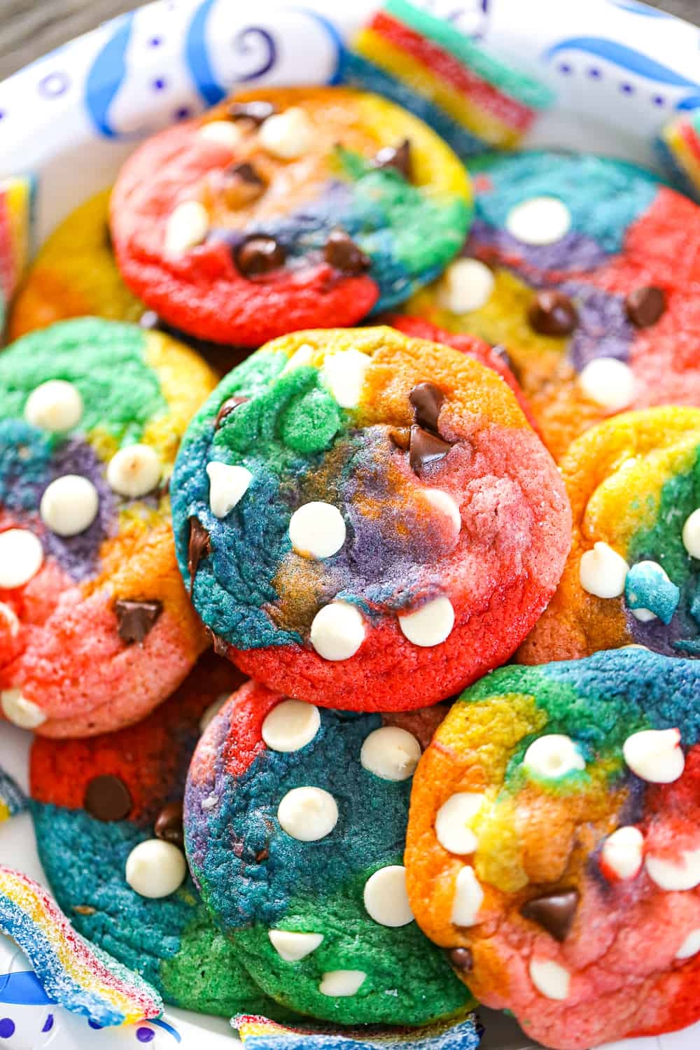 Rainbow Chocolate Chip Cookies Recipe The Baking ChocolaTess