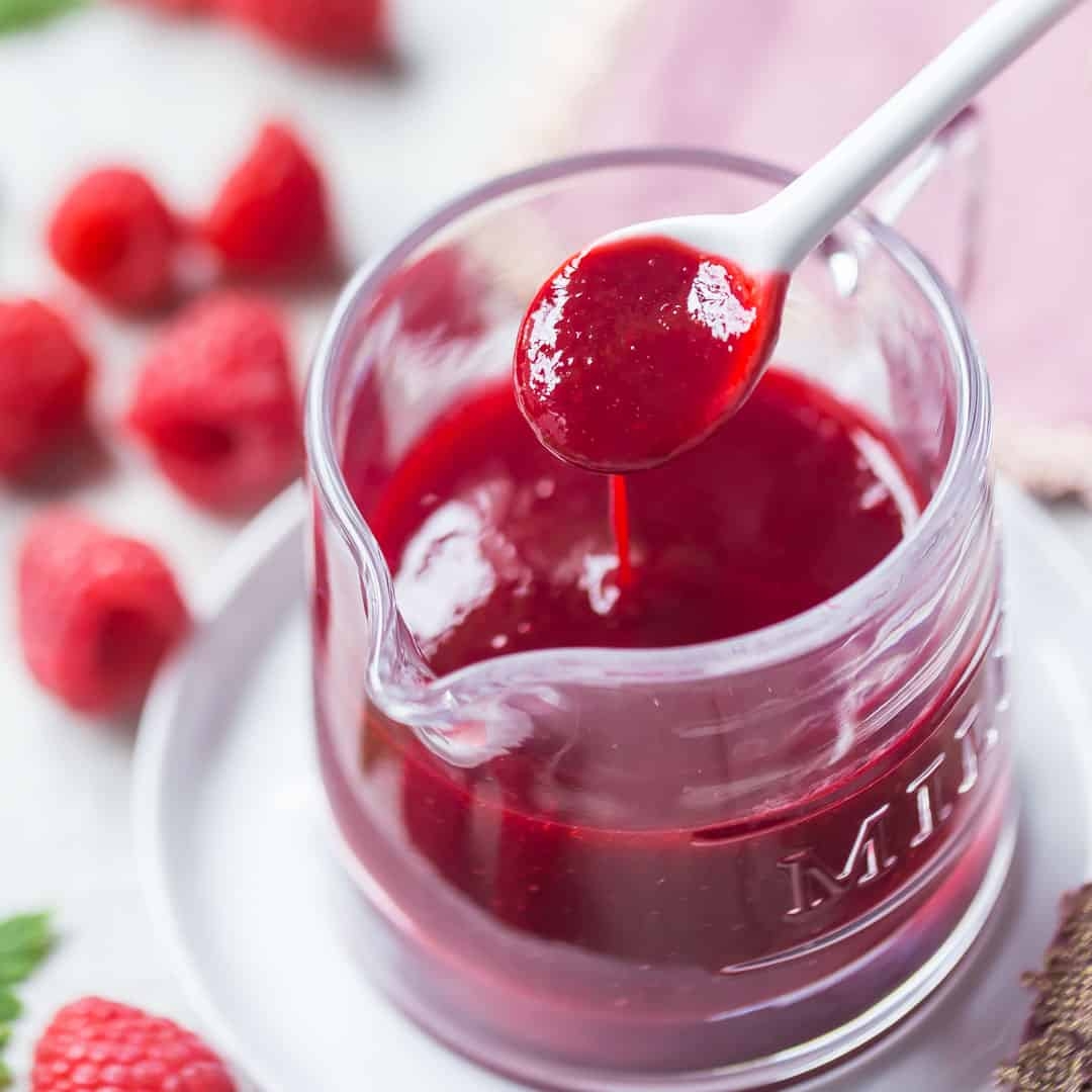 Raspberry Sauce 2 Ingredients 10 Minutes Baking A Moment